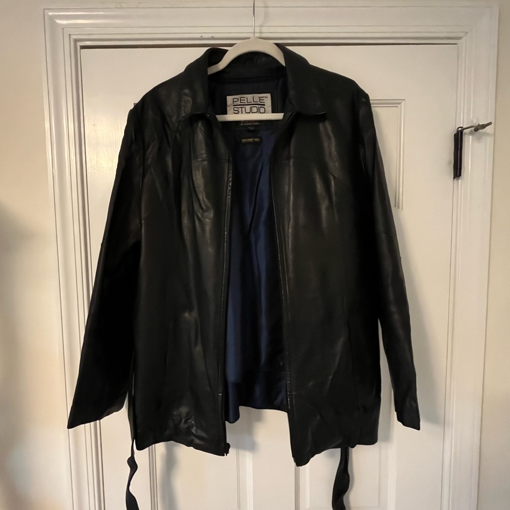 Pelle Studio Oversized Black Authentic Leather Jacket